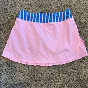 Ivivva Pink Skort with Blue Stripe Waistband
